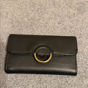 Elegant Black Leather Wallet Enzo Angiolini